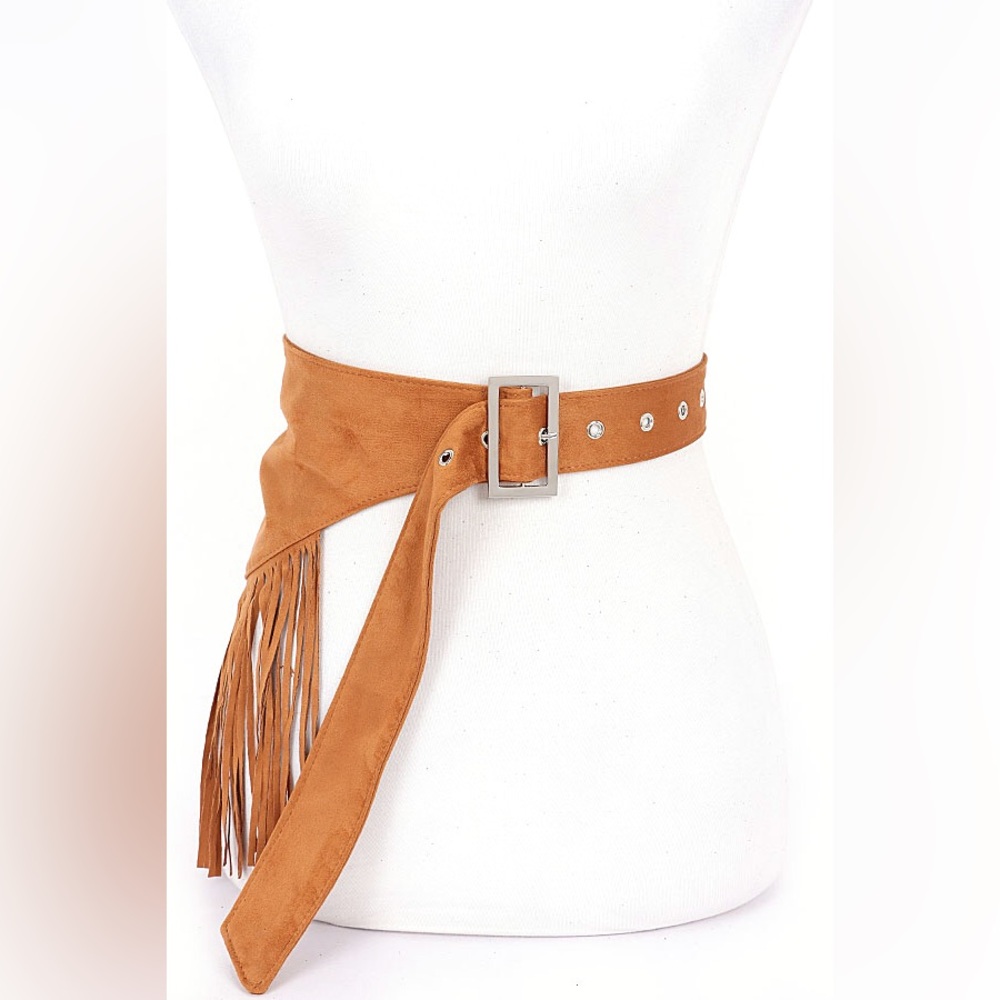 Fringed Tan Belt - Picture 5 of 8